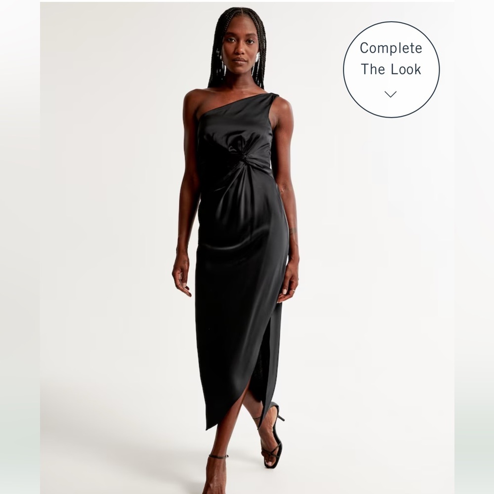 Abercrombie One Shoulder Knotted Midi Dress